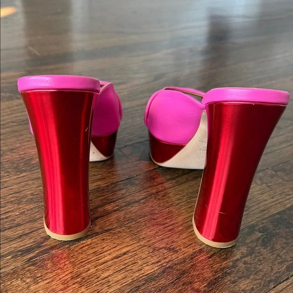 Malone Souliers Pink and Red Platform Heels - Picture 8 of 15
